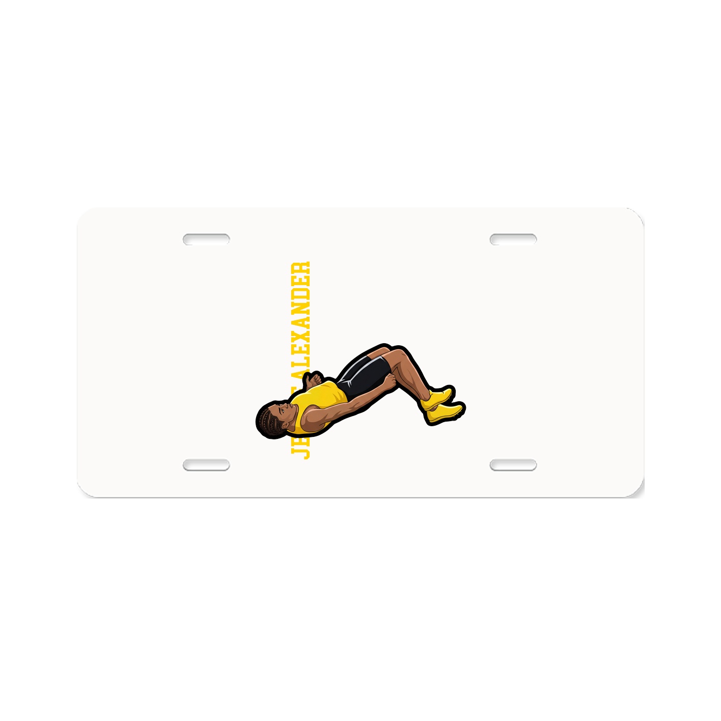 License Plate — Name Vertical in Classic