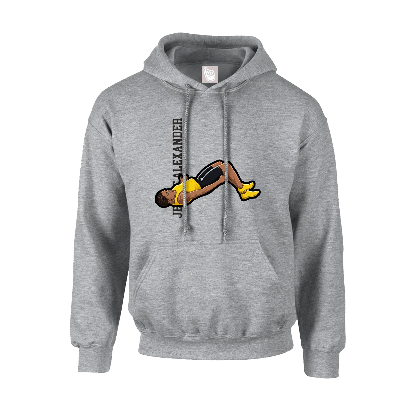 Youth Hoodie — Name Vertical in Grey