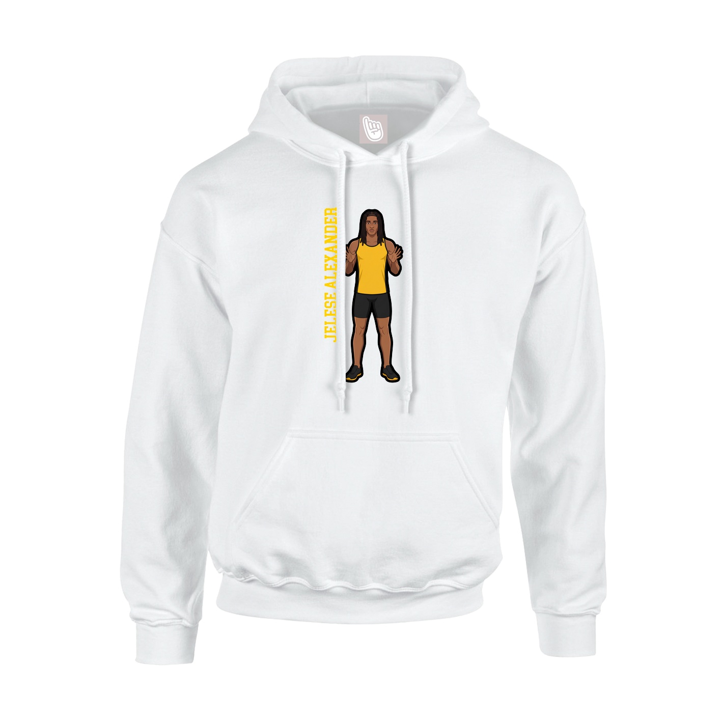 Youth Hoodie — Name Vertical in White