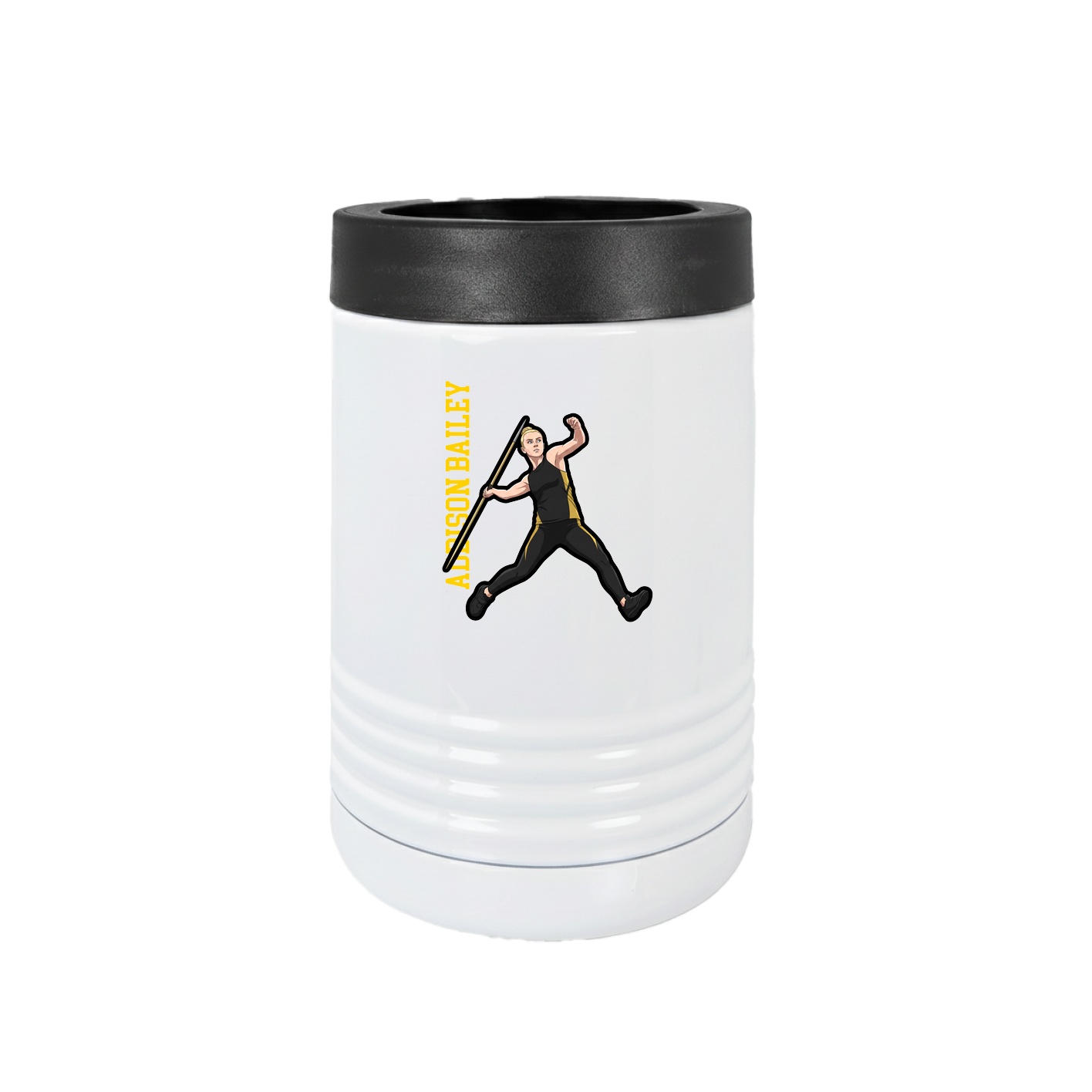 Beverage Holder — Name Vertical in White