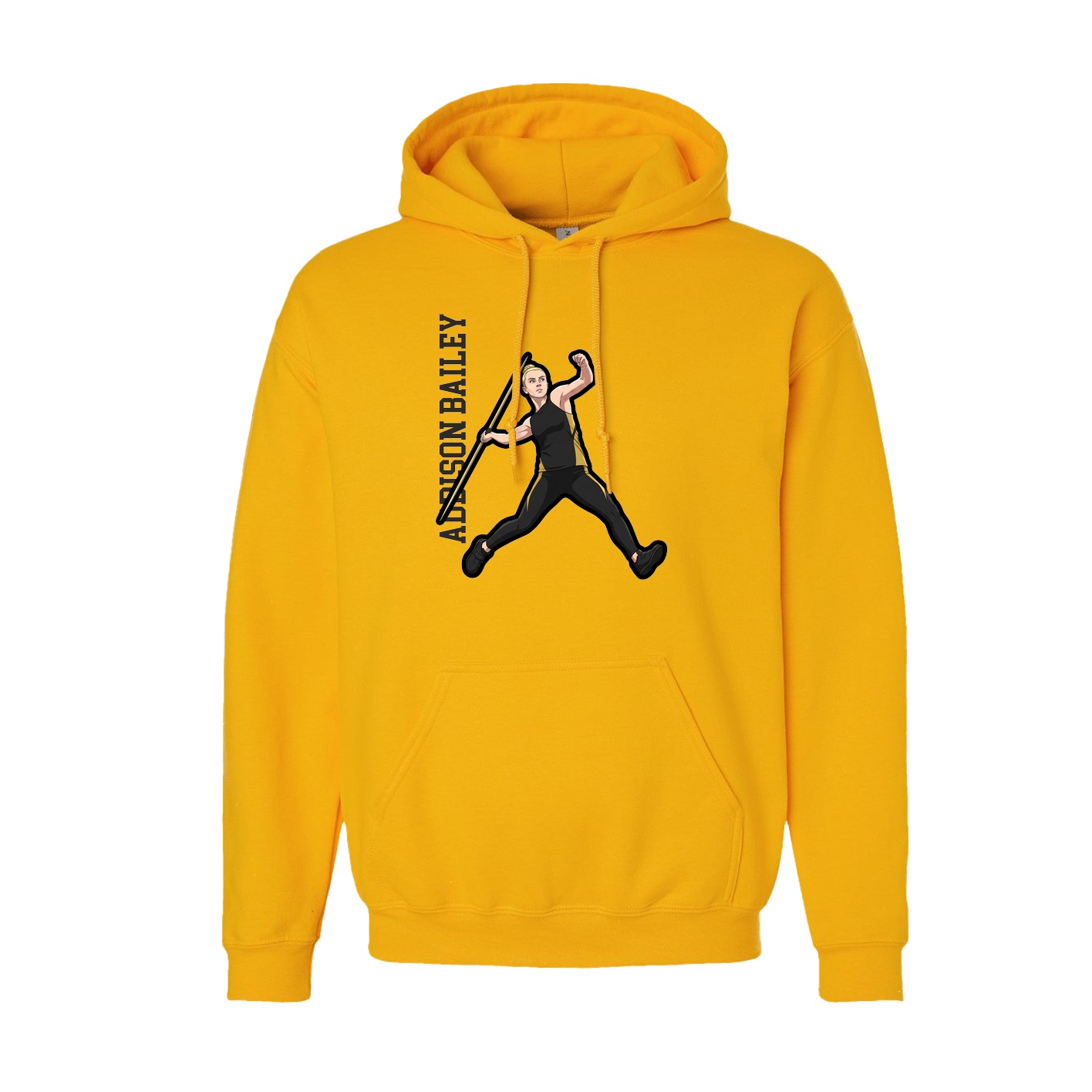 Hoodie — Name Vertical in Gold