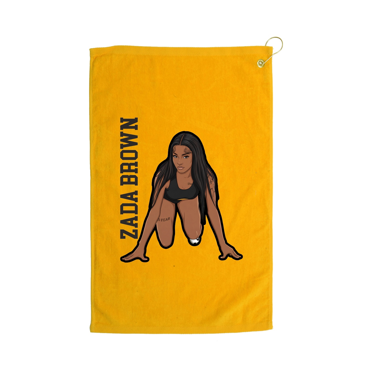 Golf Towel — Name Vertical in Gold
