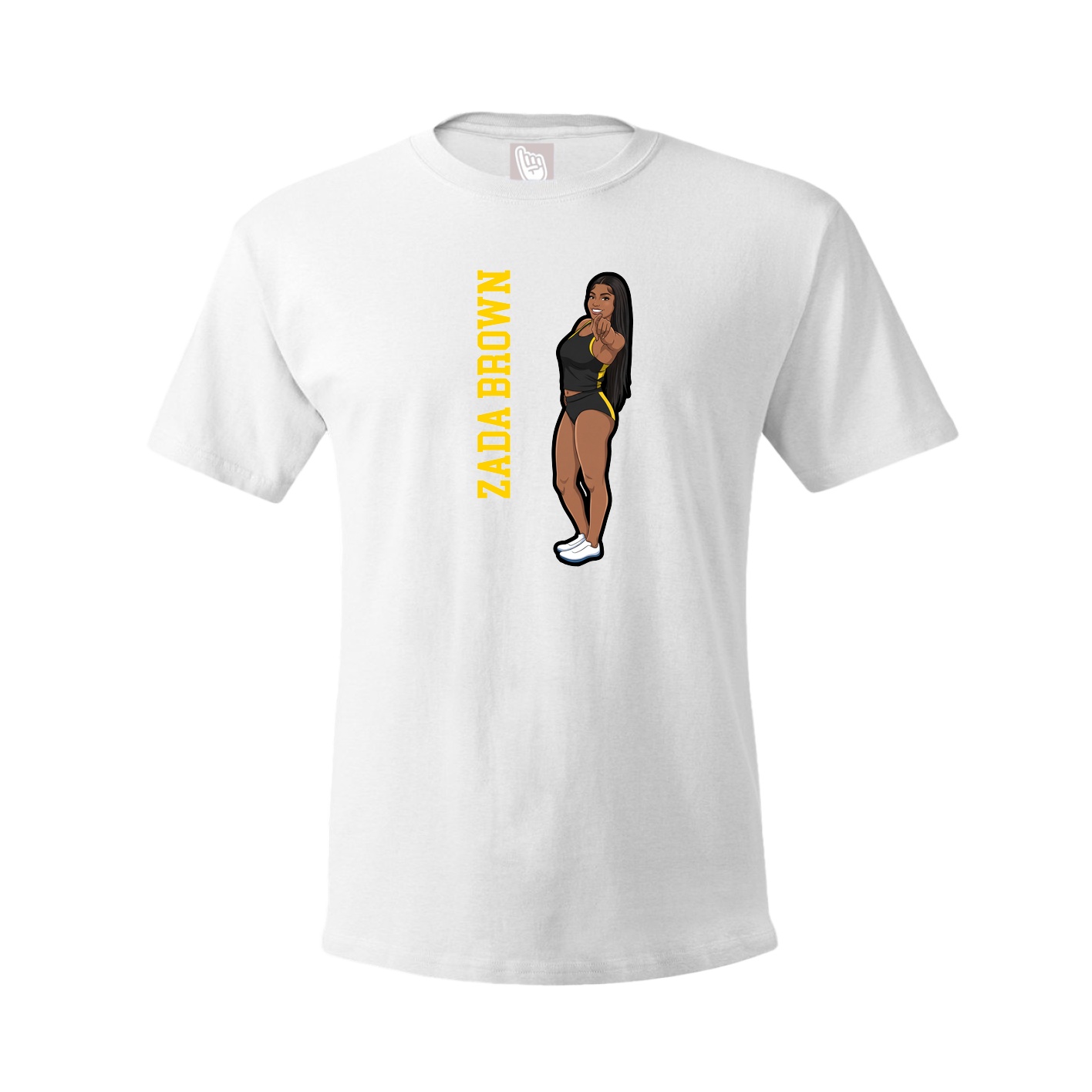 Tee — Name Vertical in White