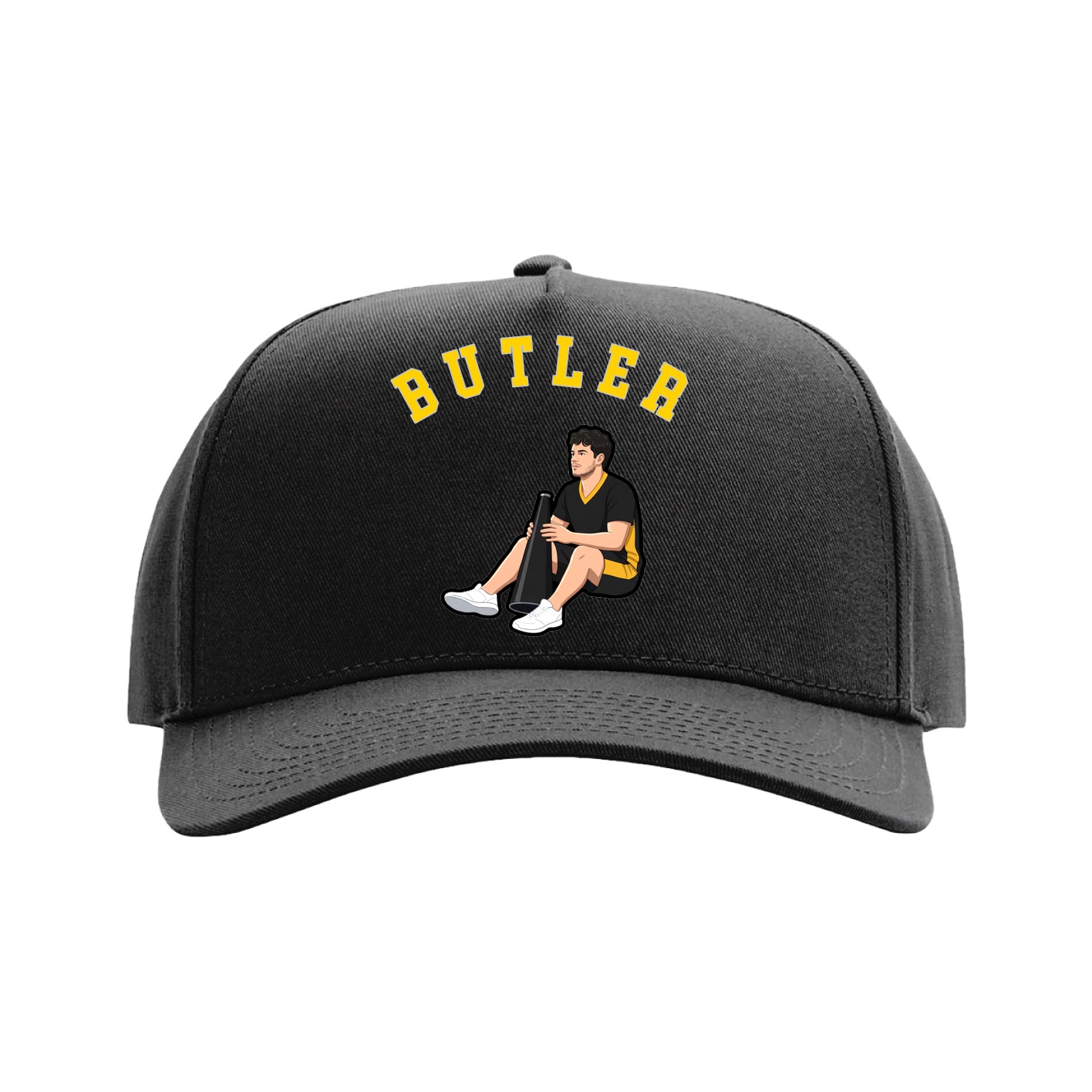 Full Fabric Five-Panel Champ Cap — Shirsey Arch in Black