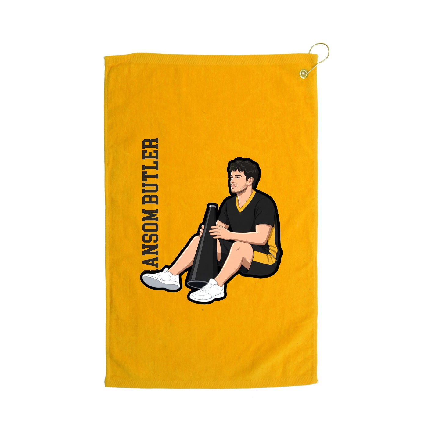 Golf Towel — Name Vertical in Gold