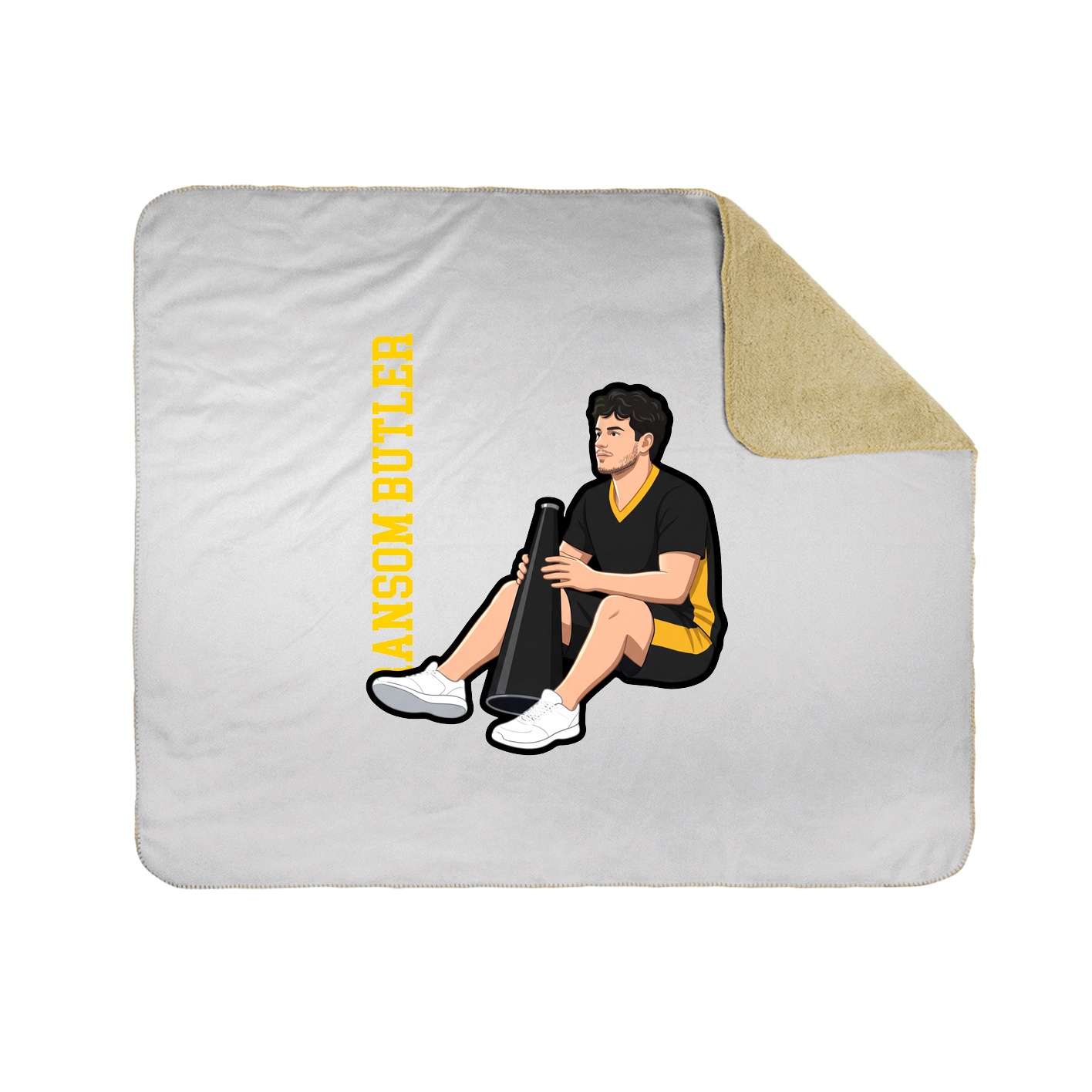 Throw Blanket — Name Vertical in White