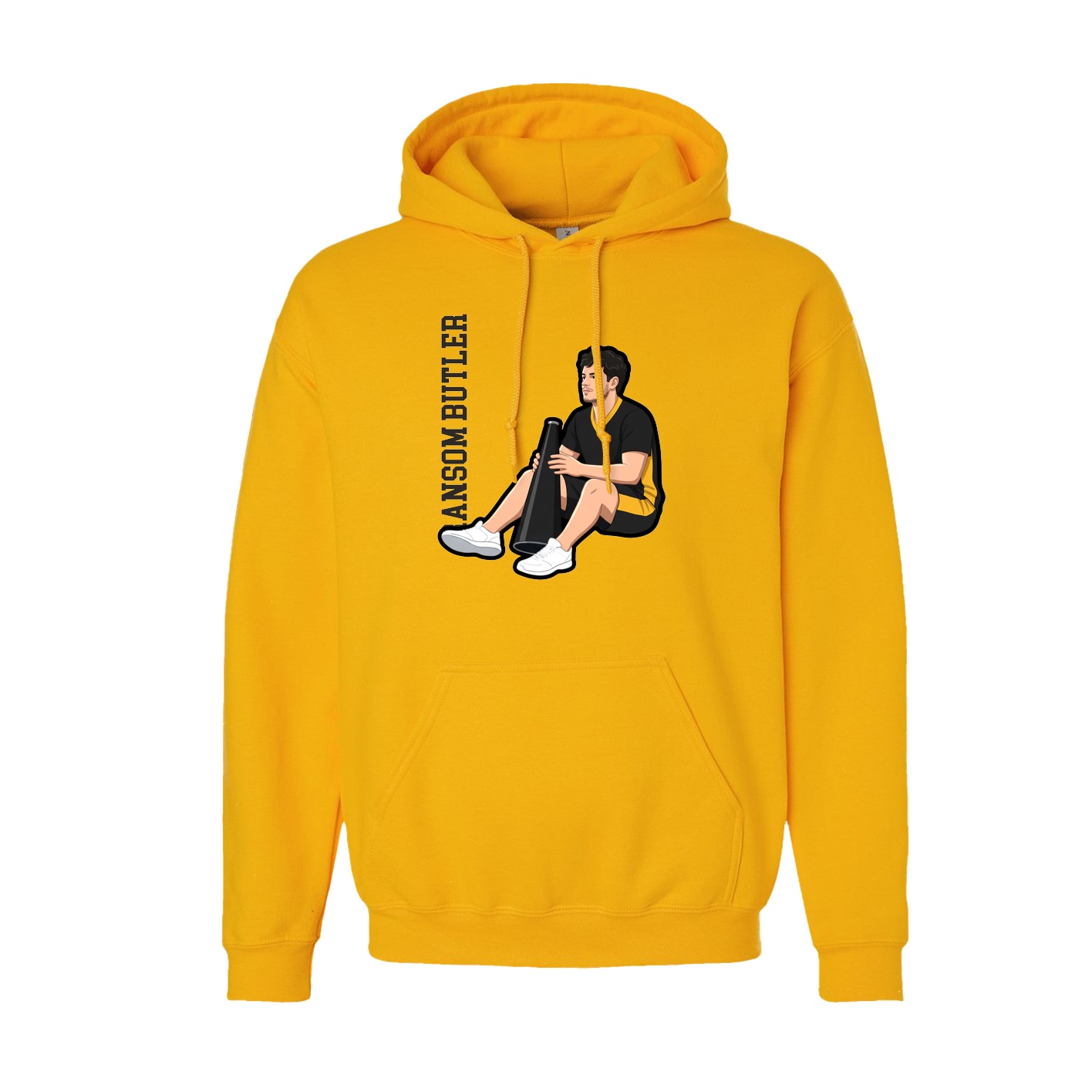 Youth Hoodie — Name Vertical in Gold