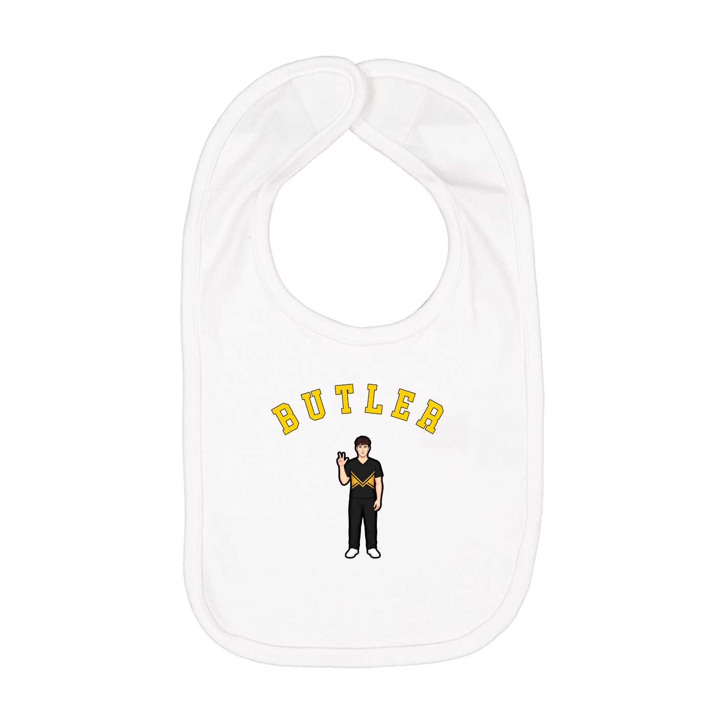 Infant Bib — Shirsey Arch in White