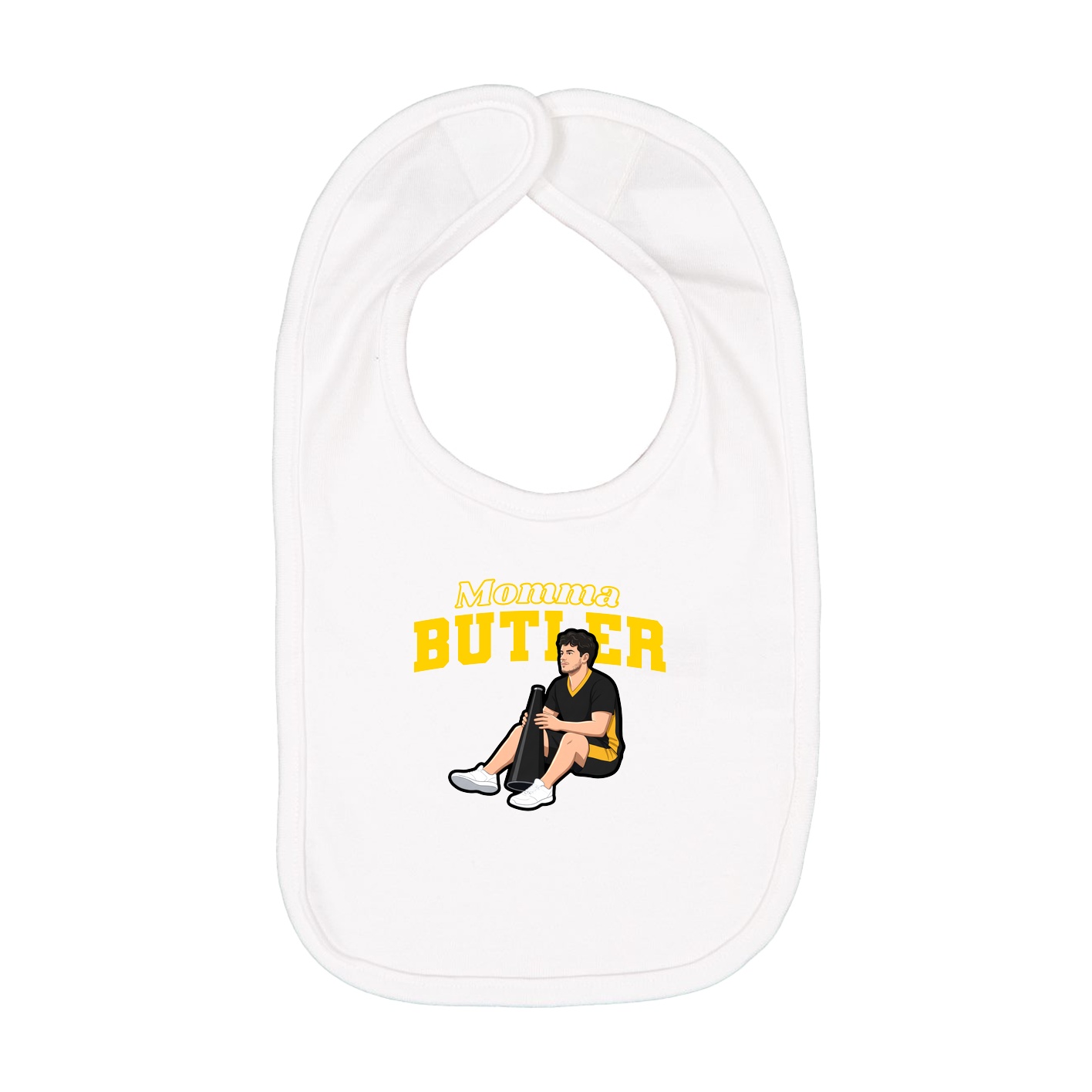 Infant Bib — Mothers Day Block in White