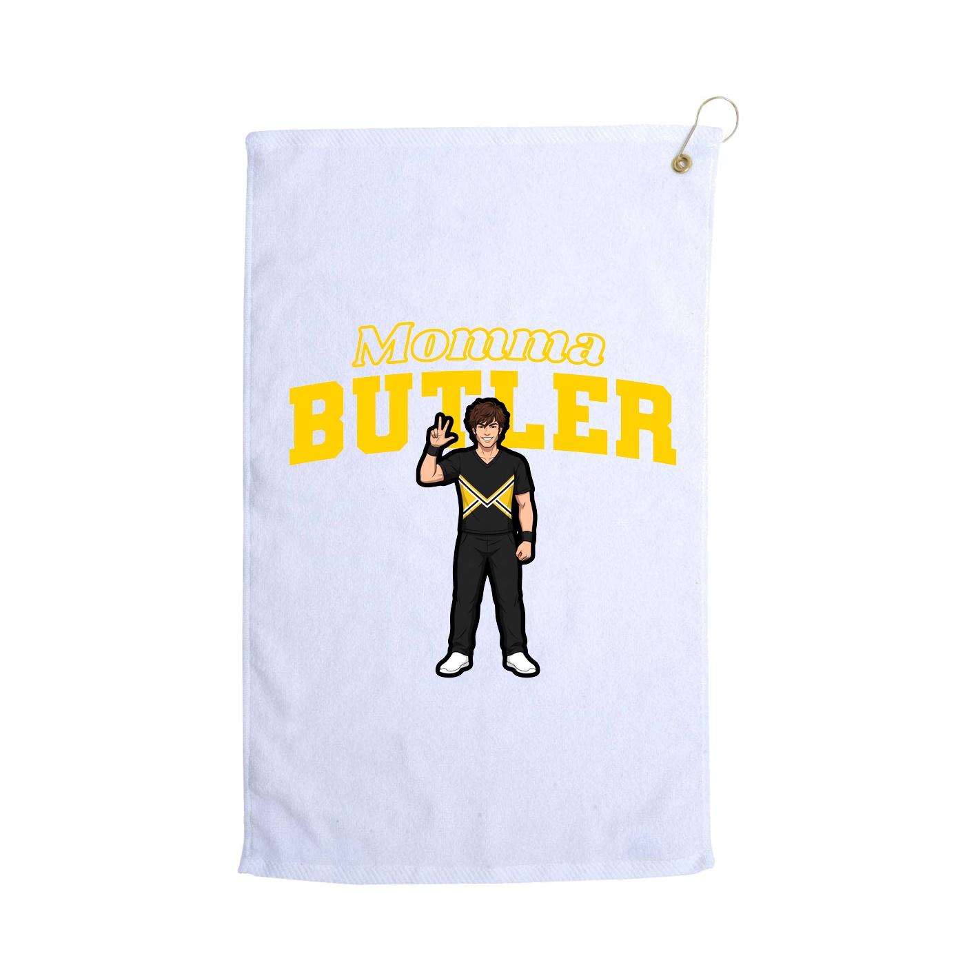 Golf Towel — Mothers Day Block in White
