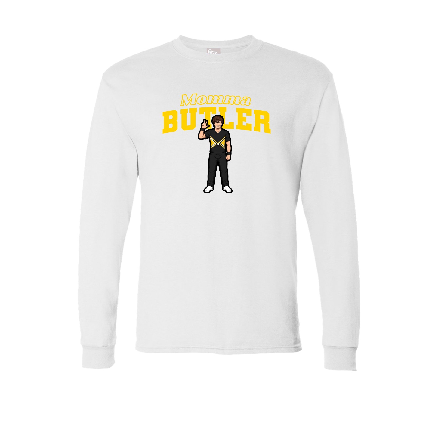 Long Sleeve Tee — Mothers Day Block in White