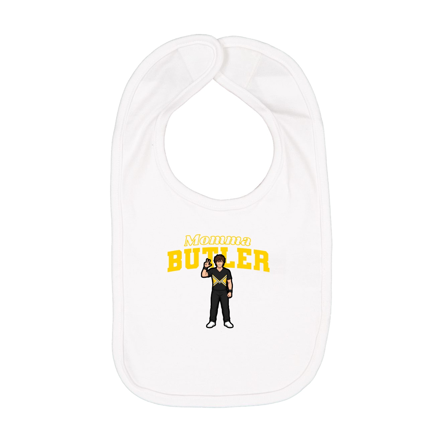 Infant Bib — Mothers Day Block in White
