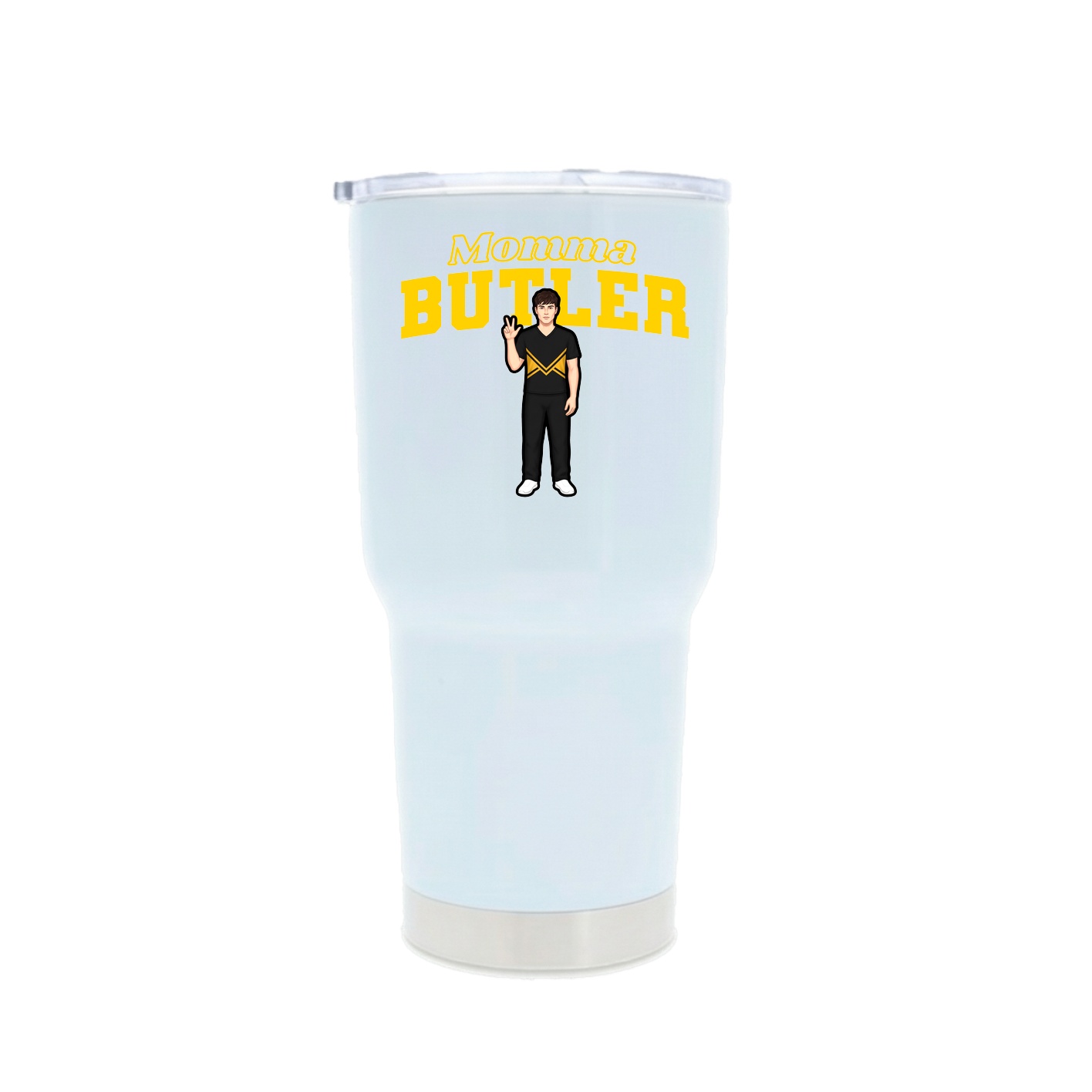 30oz Stainless Steel Tumbler — Mothers Day Block in White