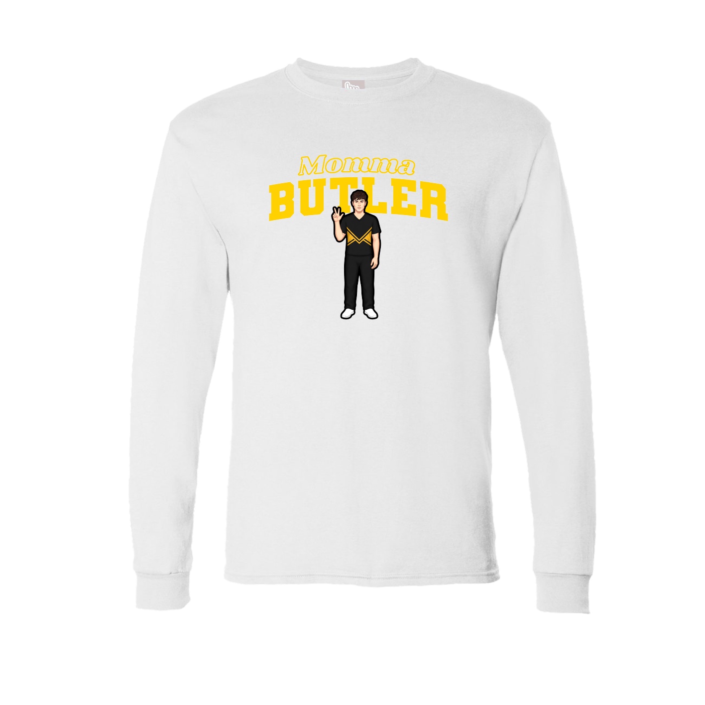 Long Sleeve Tee — Mothers Day Block in White