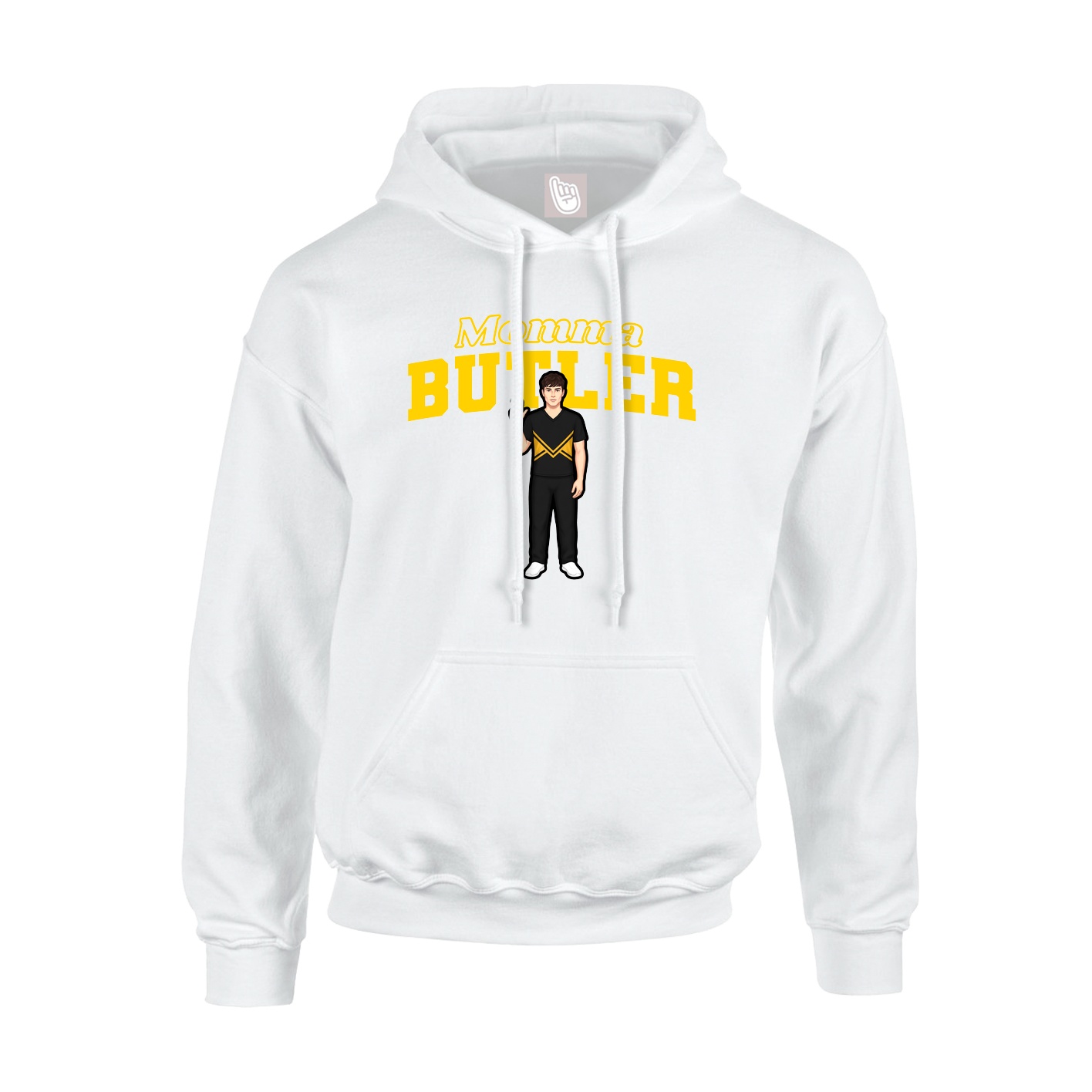 Youth Hoodie — Mothers Day Block in White