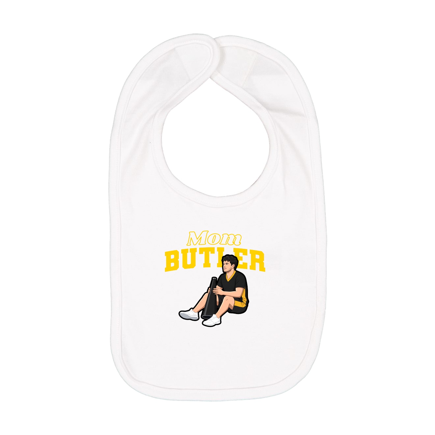 Infant Bib — Mothers Day Block in White