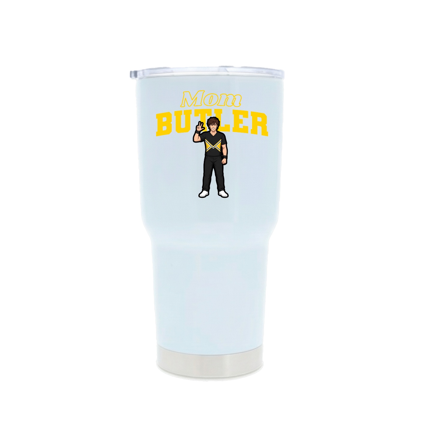 30oz Stainless Steel Tumbler — Mothers Day Block in White