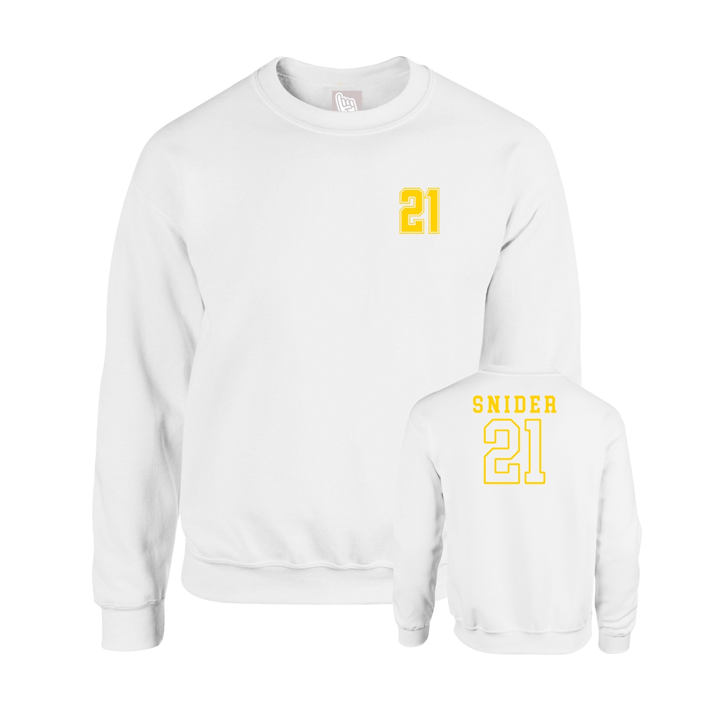 Fleece Crew — Chest Back in White