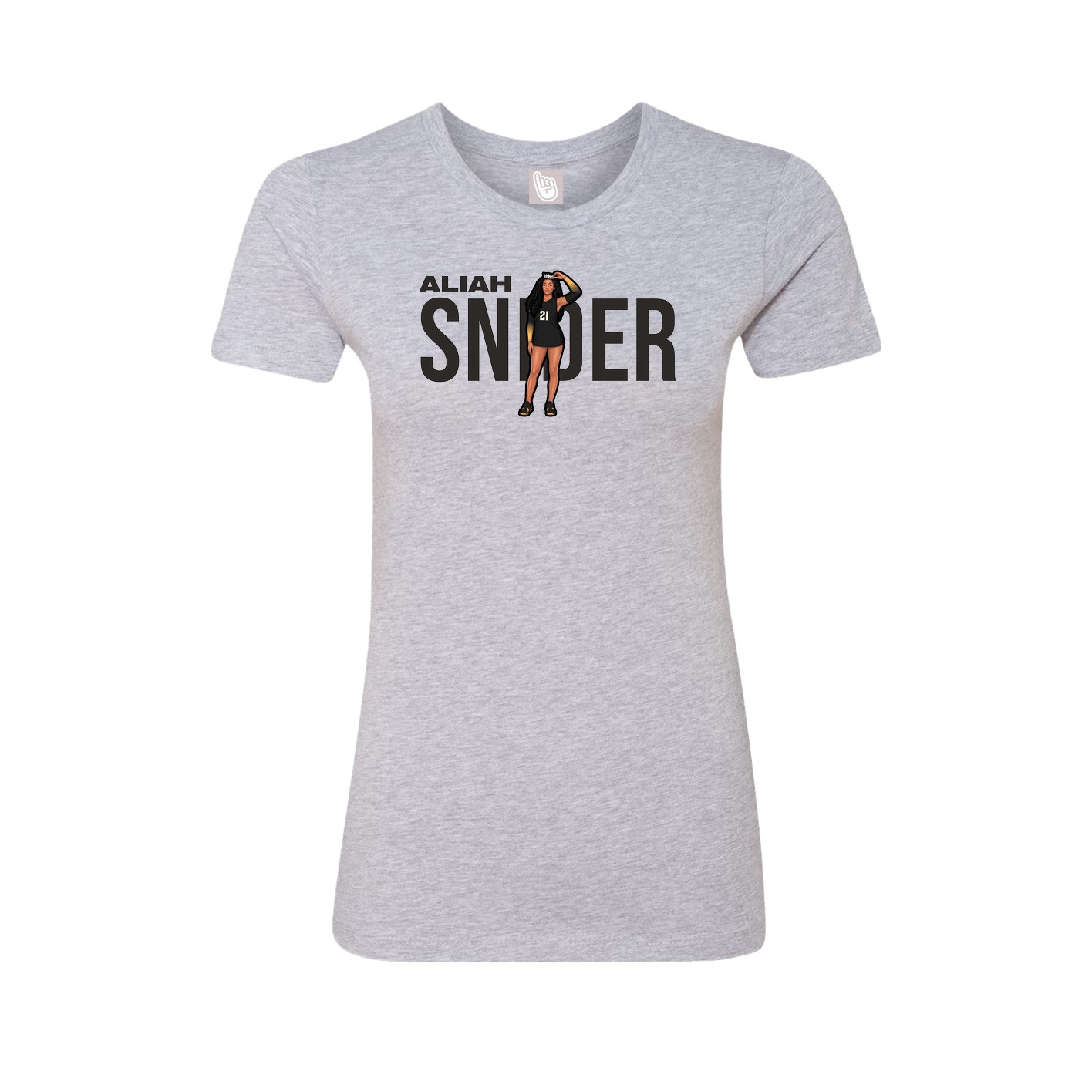 Fitted Women's Tee — Player Name in Grey