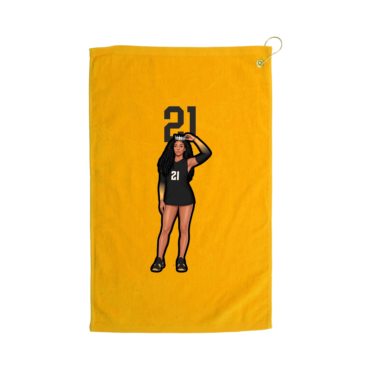 Golf Towel — Number Top in Gold