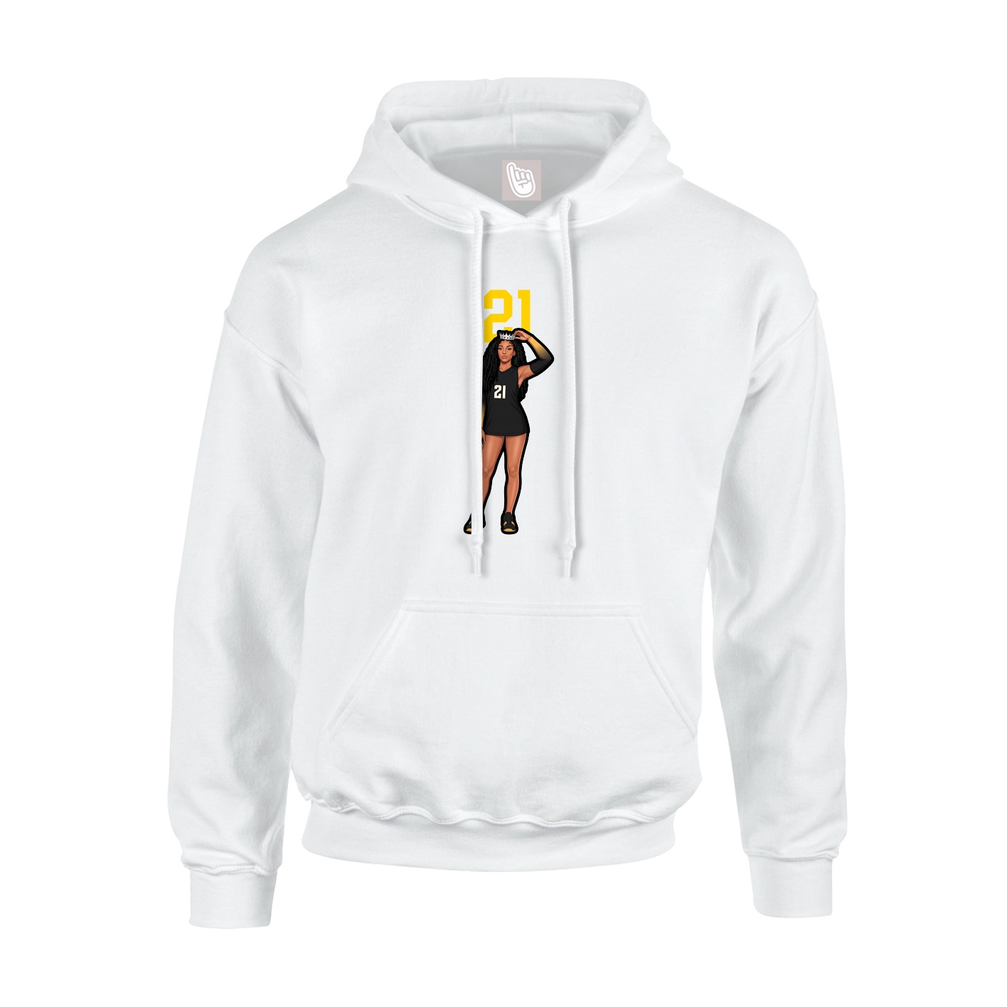 Hoodie — Number Top in White