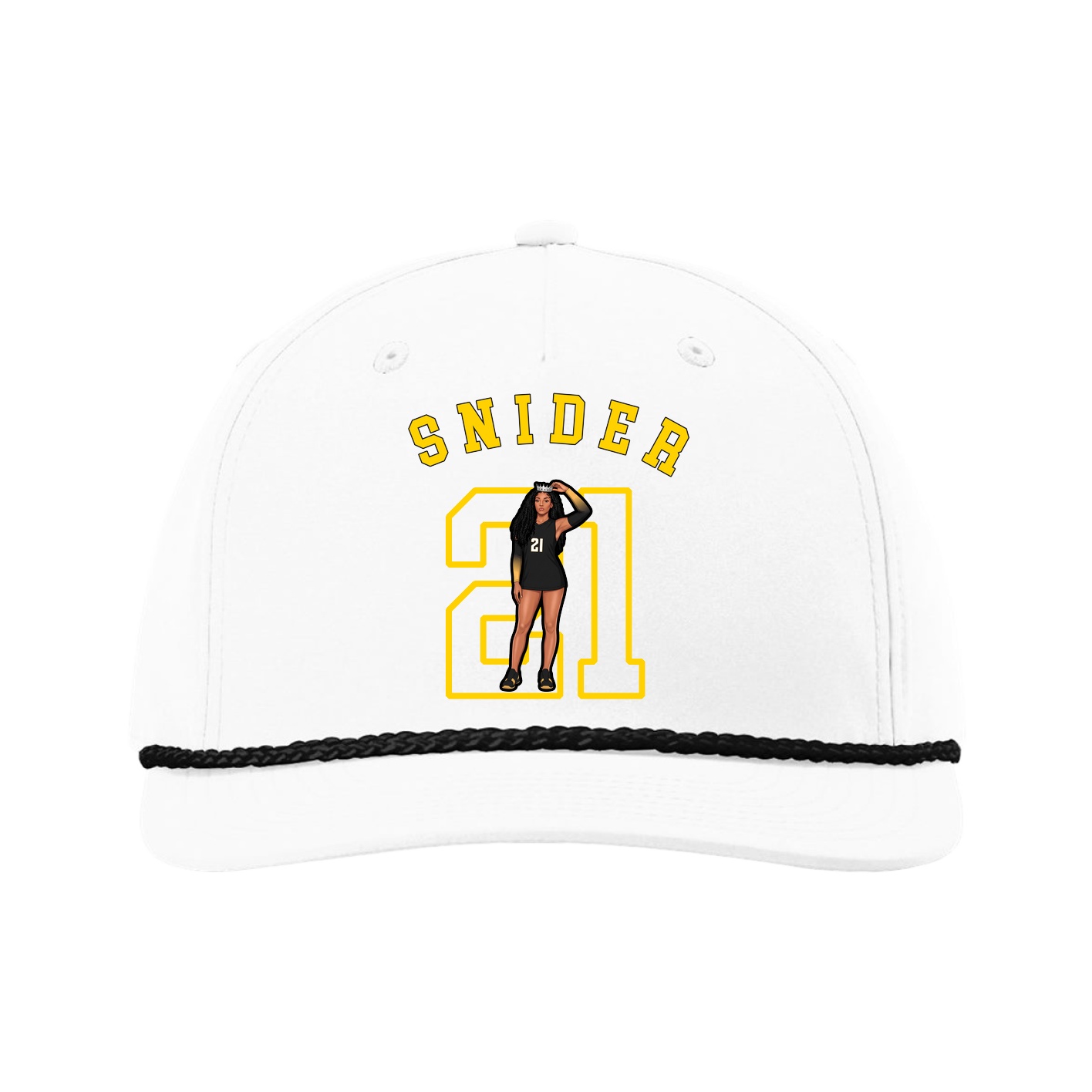 Five-Panel Classic Rope Cap — Shirsey Arch in White
