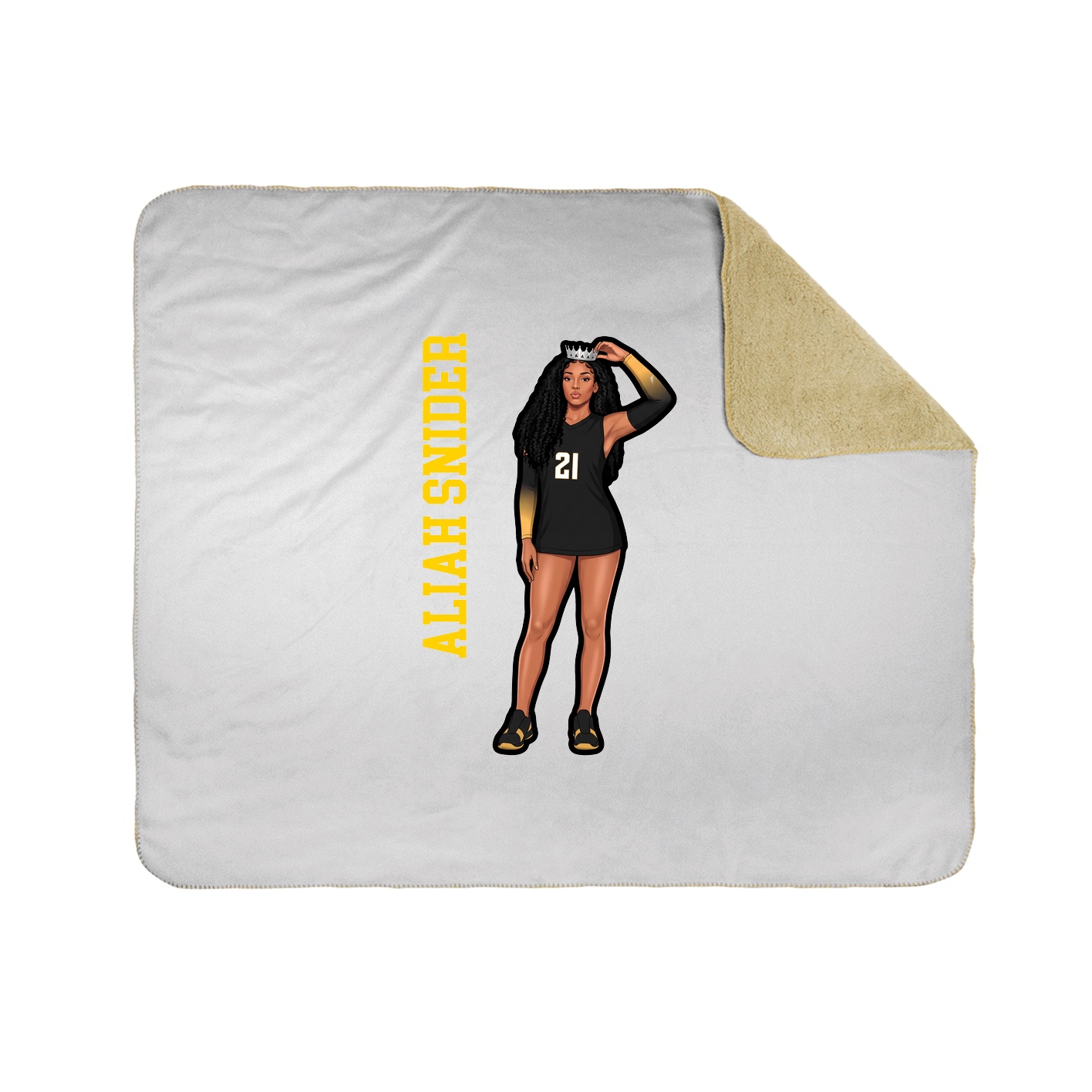 Throw Blanket — Name Vertical in White