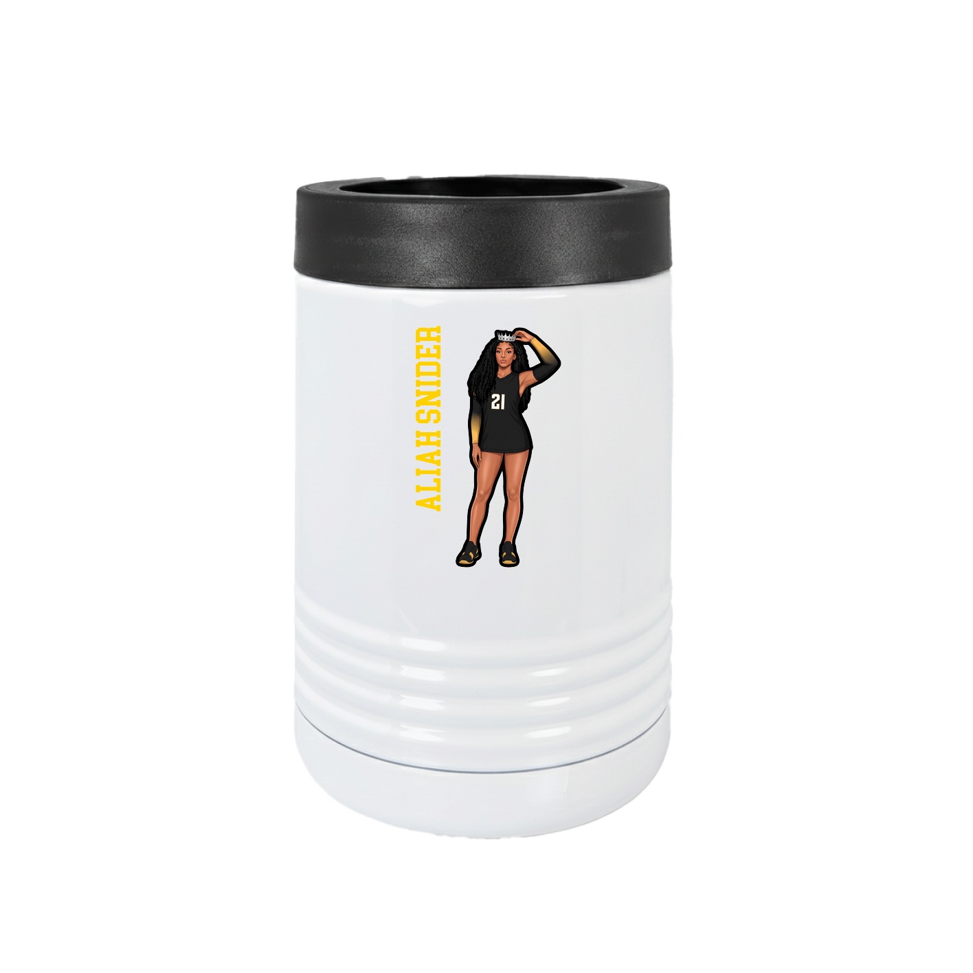 Beverage Holder — Name Vertical in White