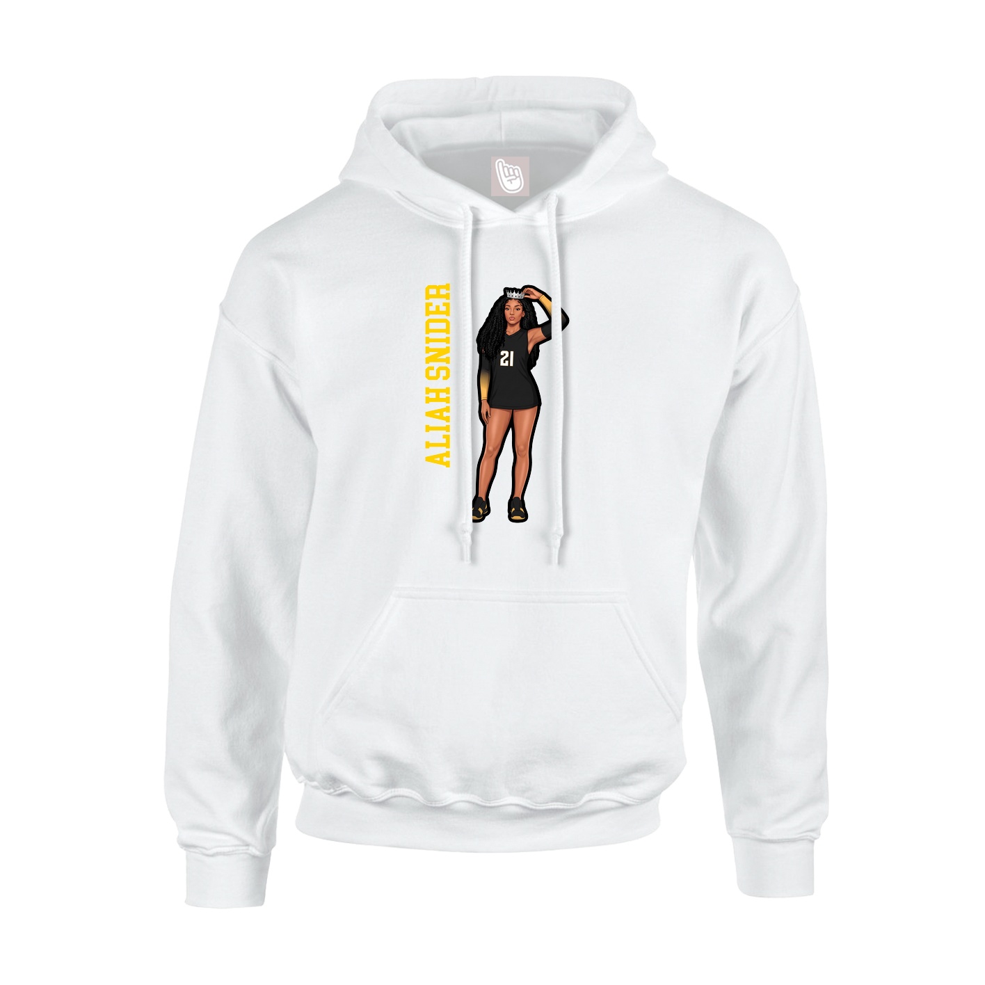 Hoodie — Name Vertical in White