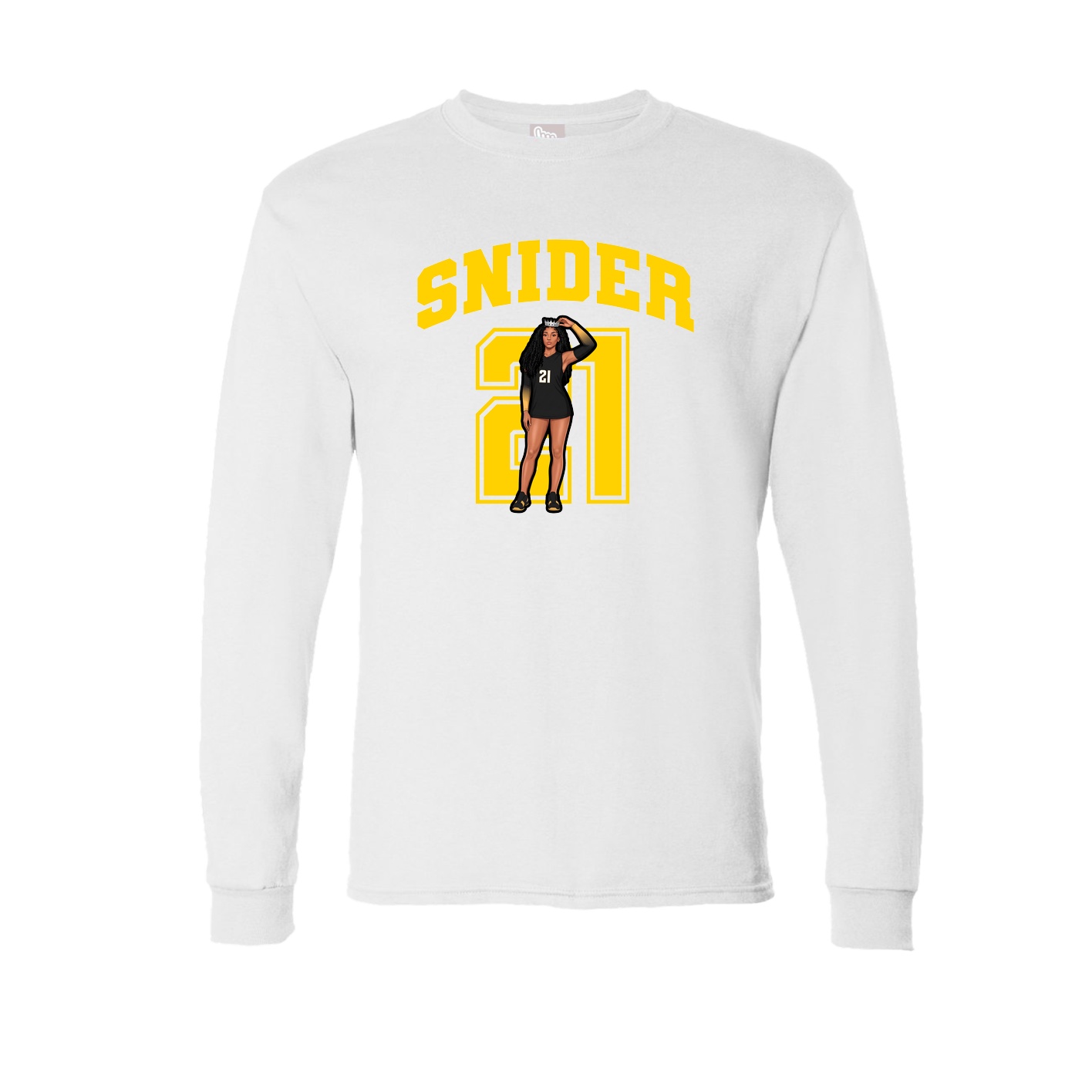 Long Sleeve Tee — Number in White