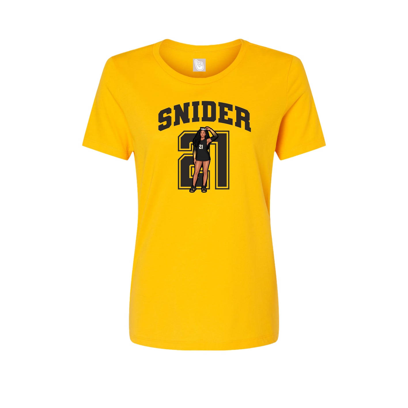 Fitted Women's Tee — Number in Gold