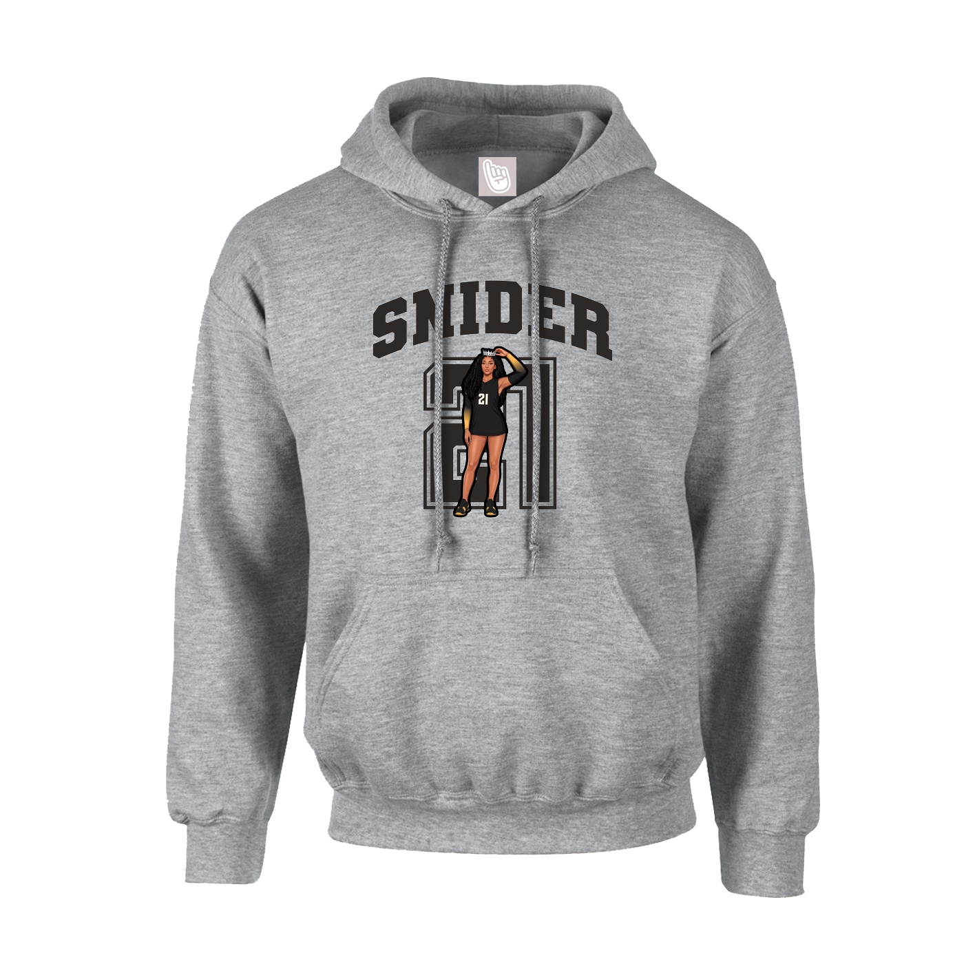 Hoodie — Number in Grey