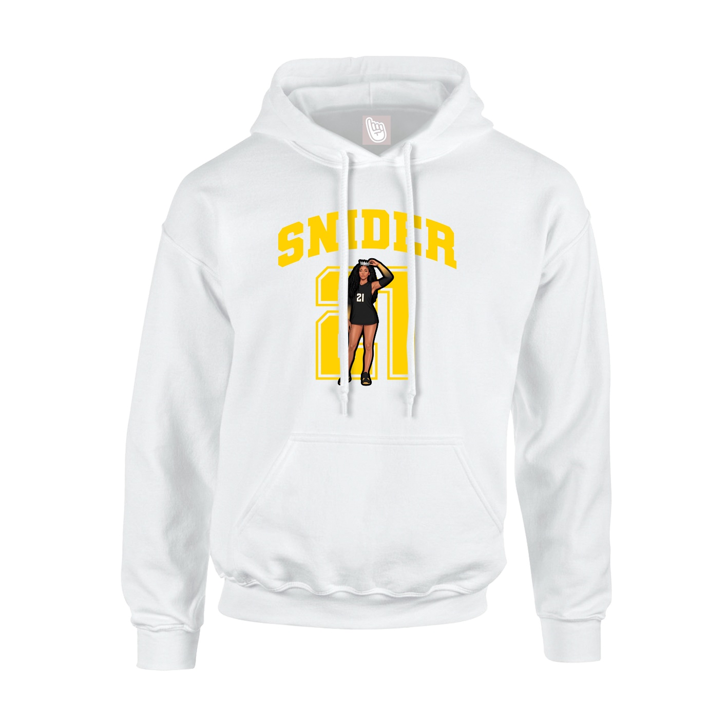 Youth Hoodie — Number in White