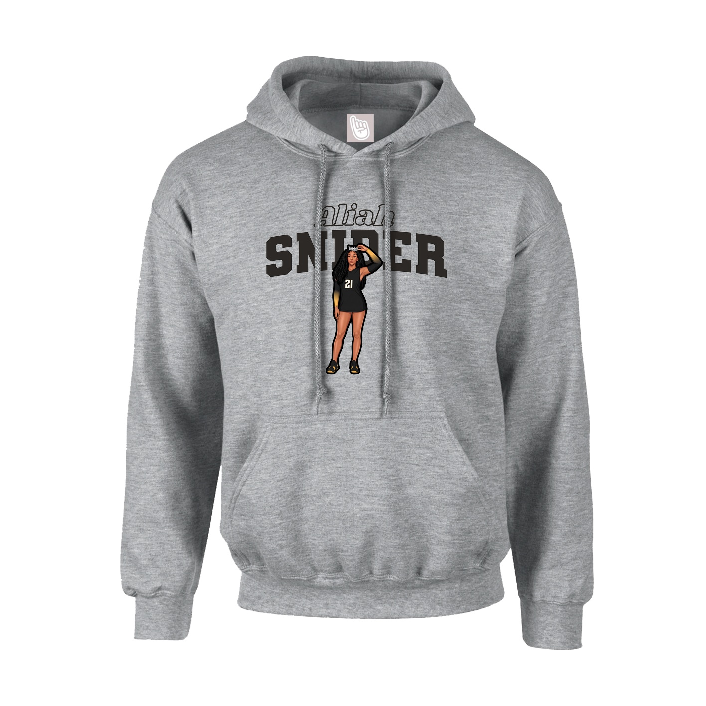 Youth Hoodie — Name Arch in Grey