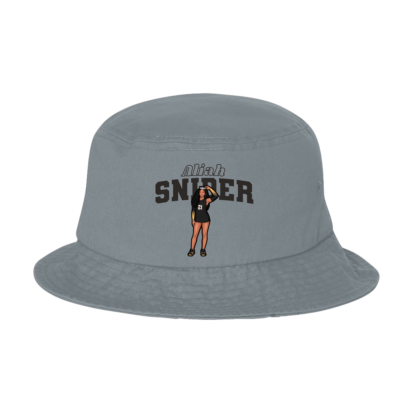 Bucket Cap — Name Arch in Grey