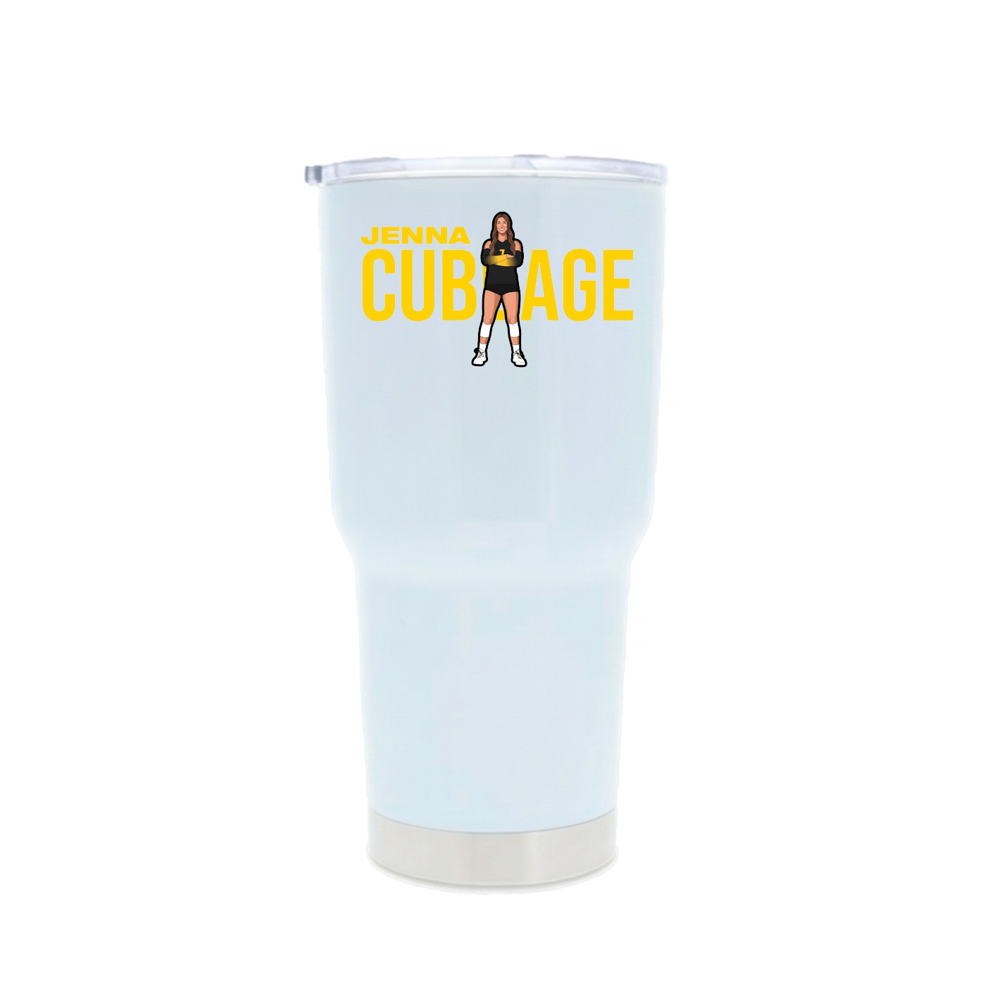 30oz Stainless Steel Tumbler — Player Name in White