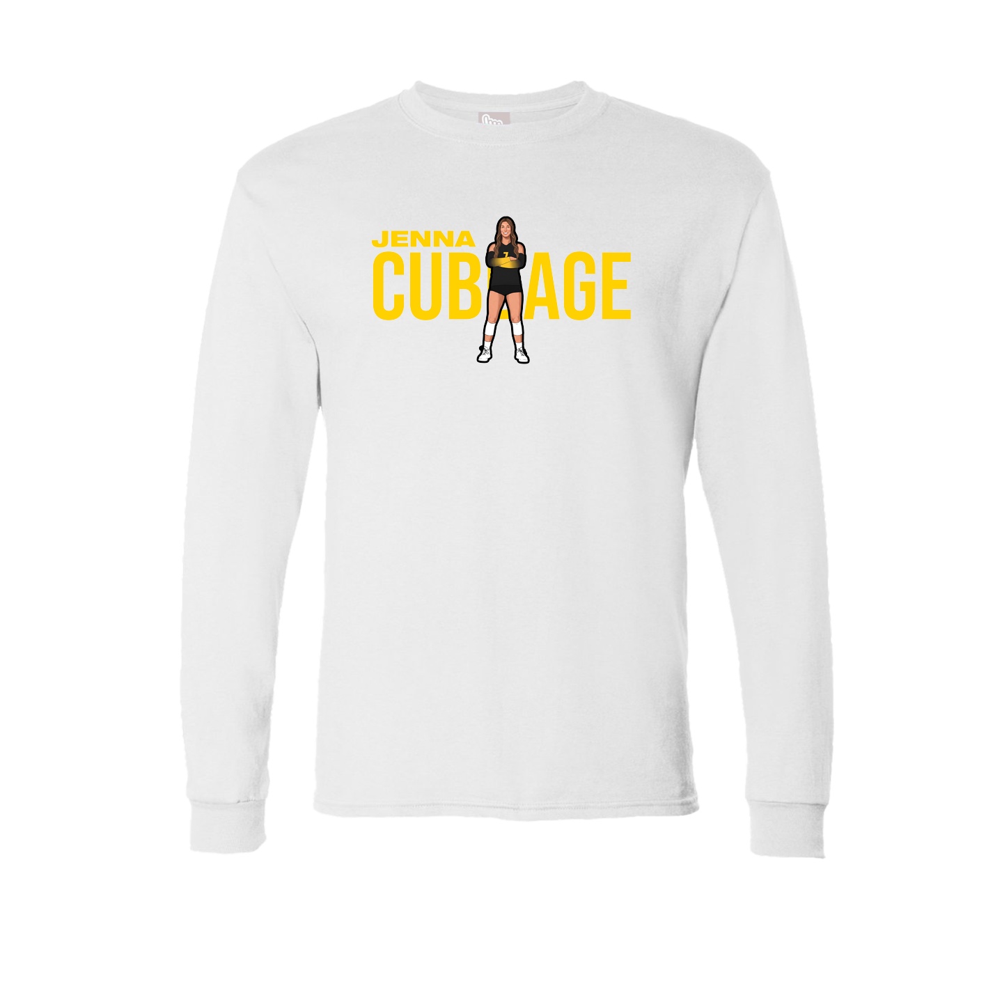 Long Sleeve Tee — Player Name in White