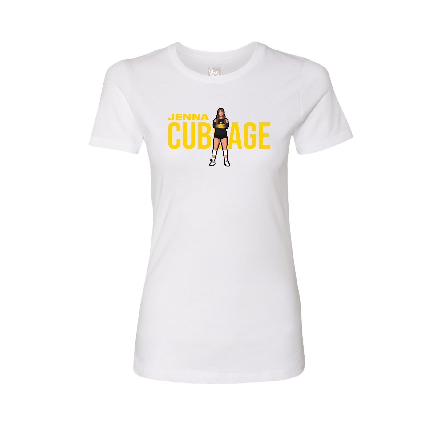 Fitted Women's Tee — Player Name in White