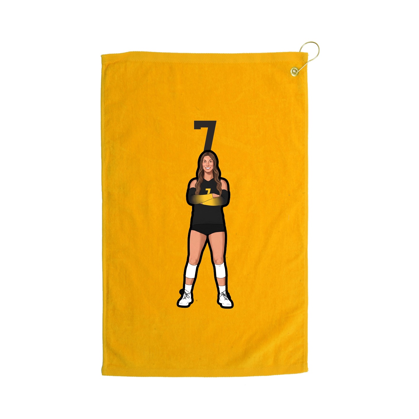 Golf Towel — Number Top in Gold