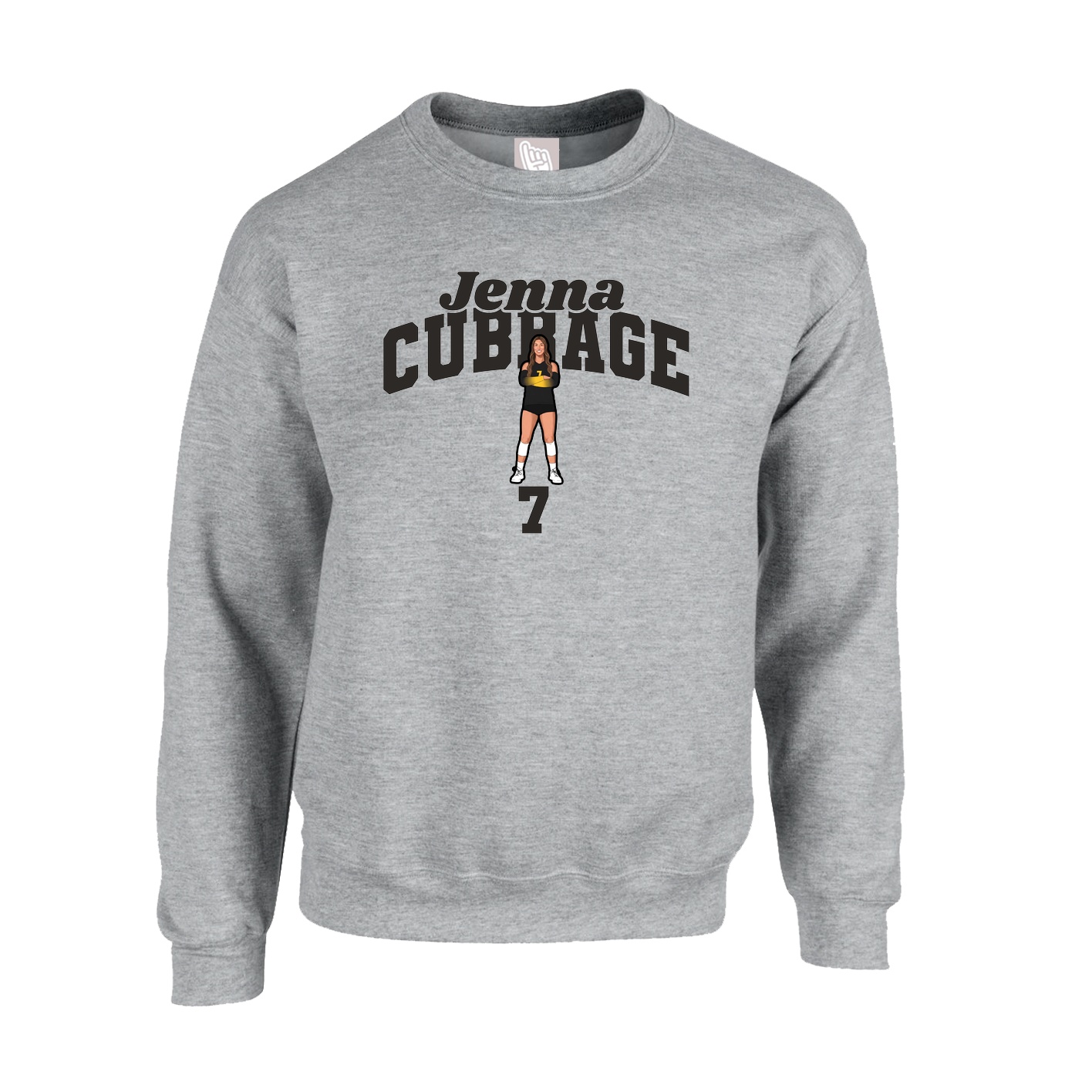 Fleece Crew — Signature Arch in Grey