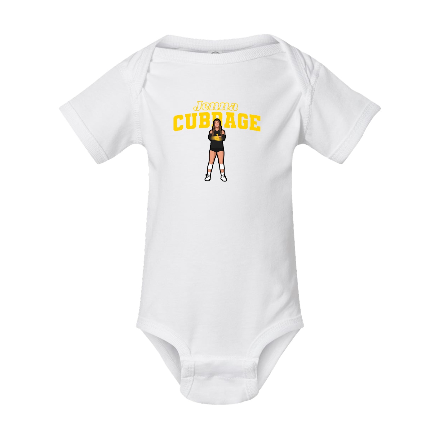 Baby Onesie — Name Arch in White