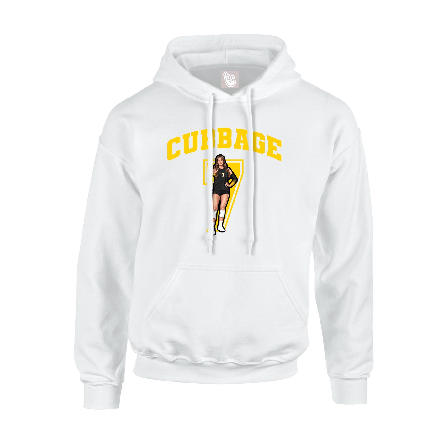 Youth Hoodie — Number in White