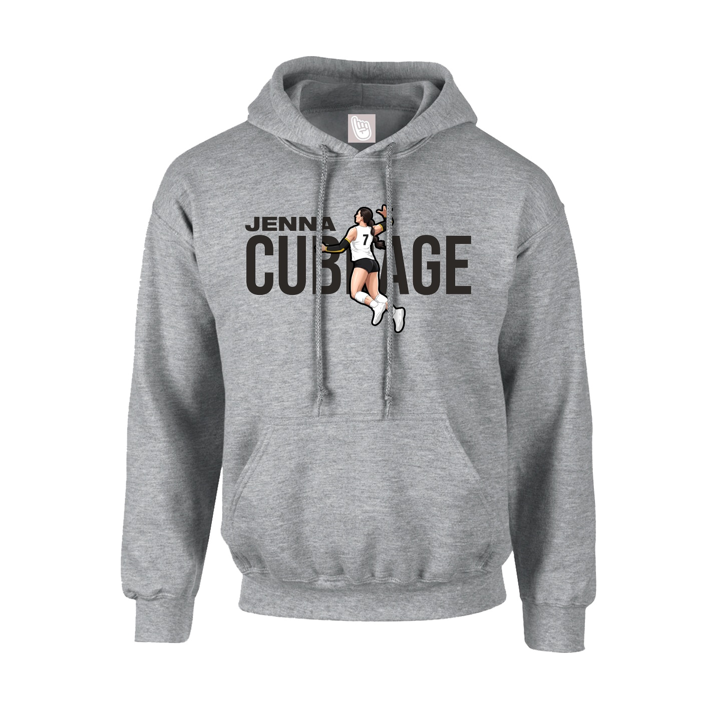 Hoodie — Player Name in Grey