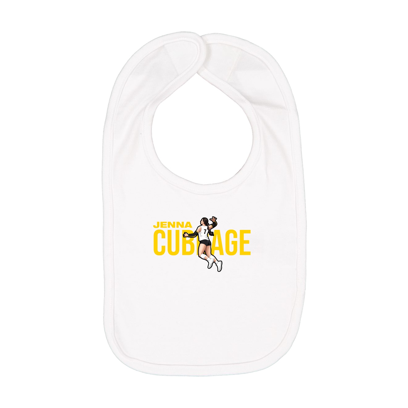 Infant Bib — Player Name in White