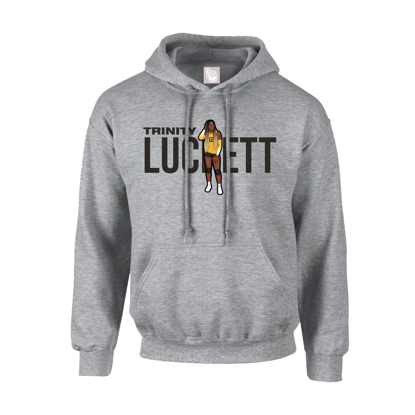 Hoodie — Player Name in Grey