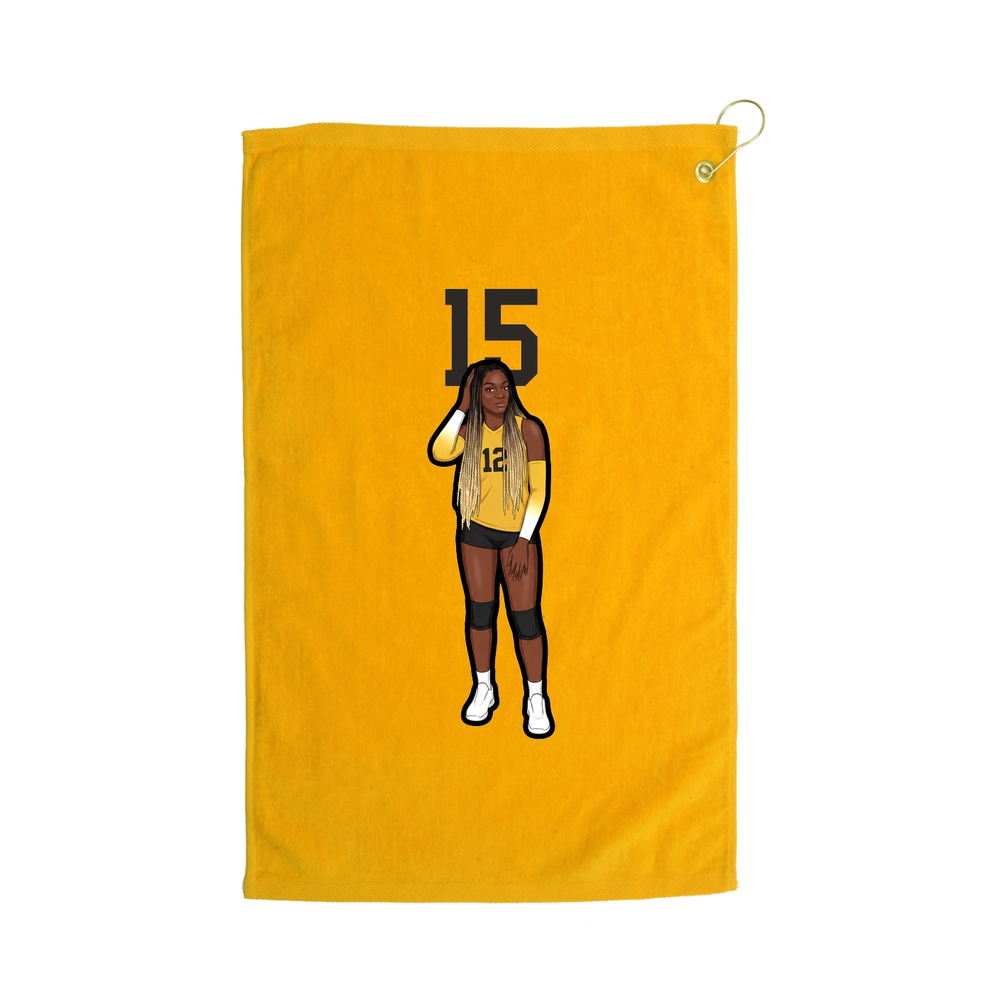 Golf Towel — Number Top in Gold