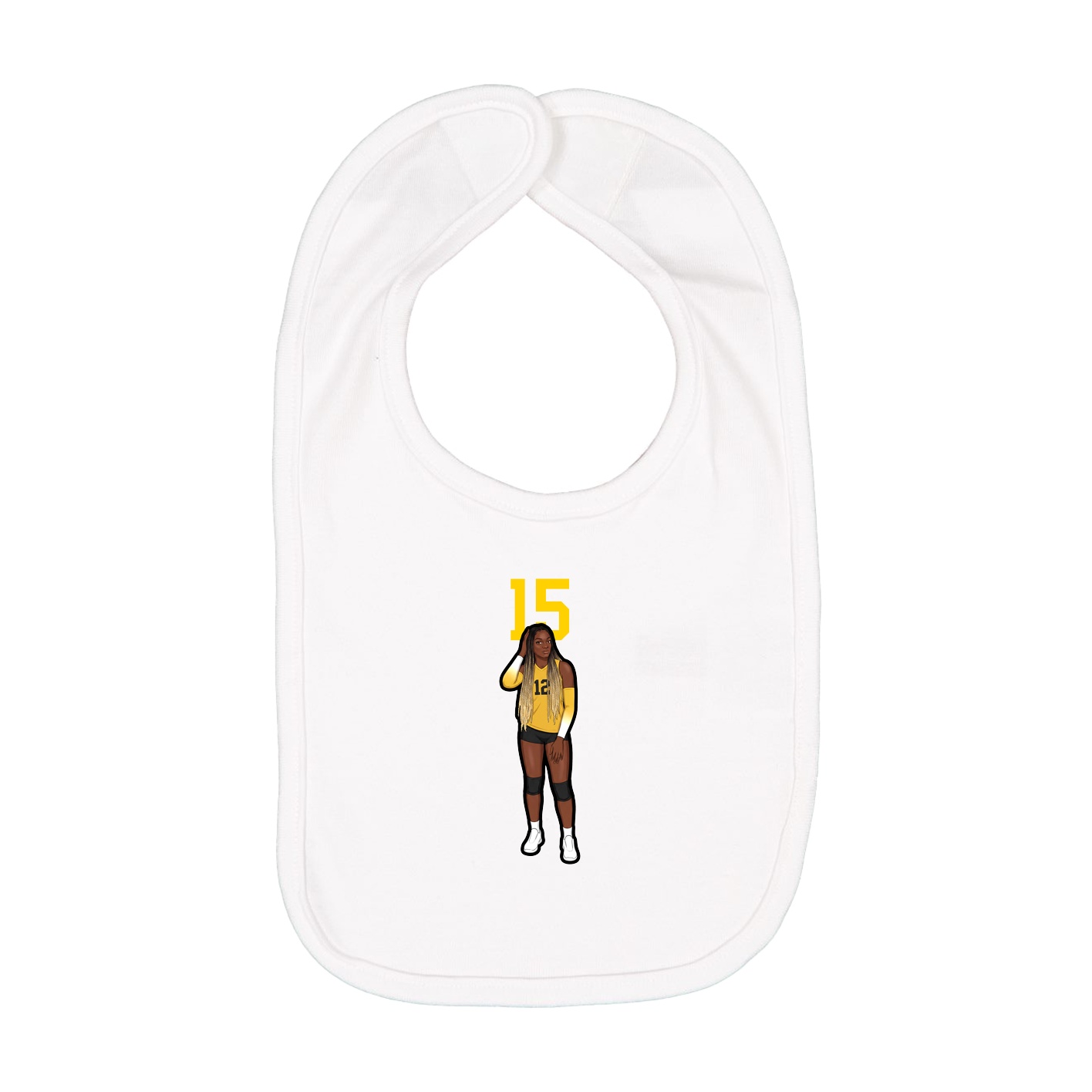 Infant Bib — Number Top in White
