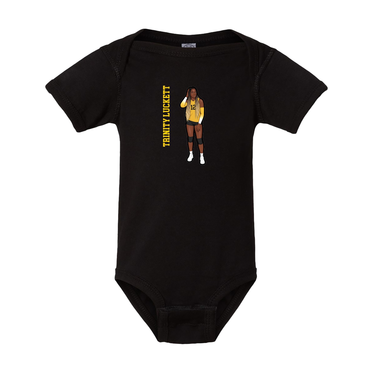 Baby Onesie — Name Vertical in Black