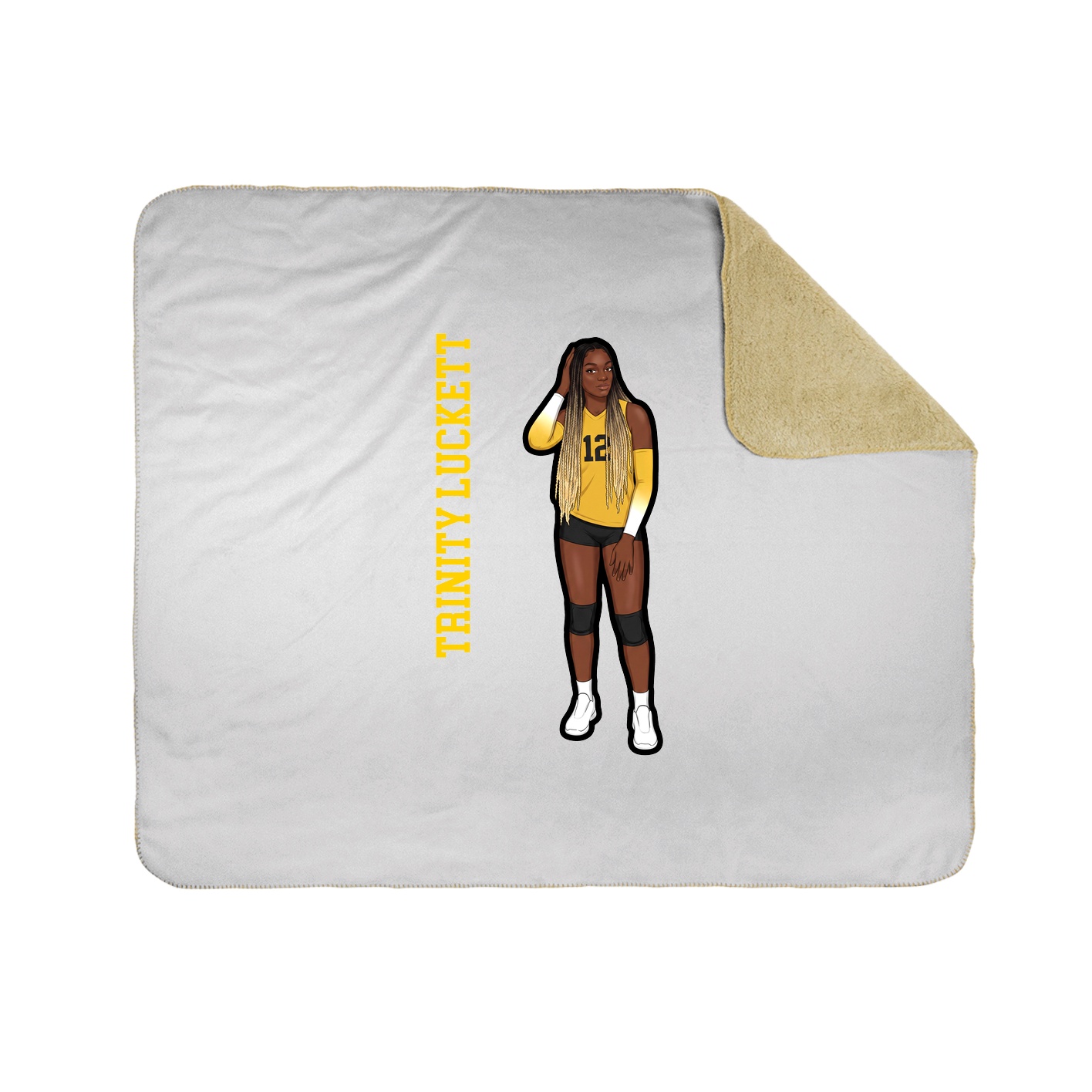 Throw Blanket — Name Vertical in White