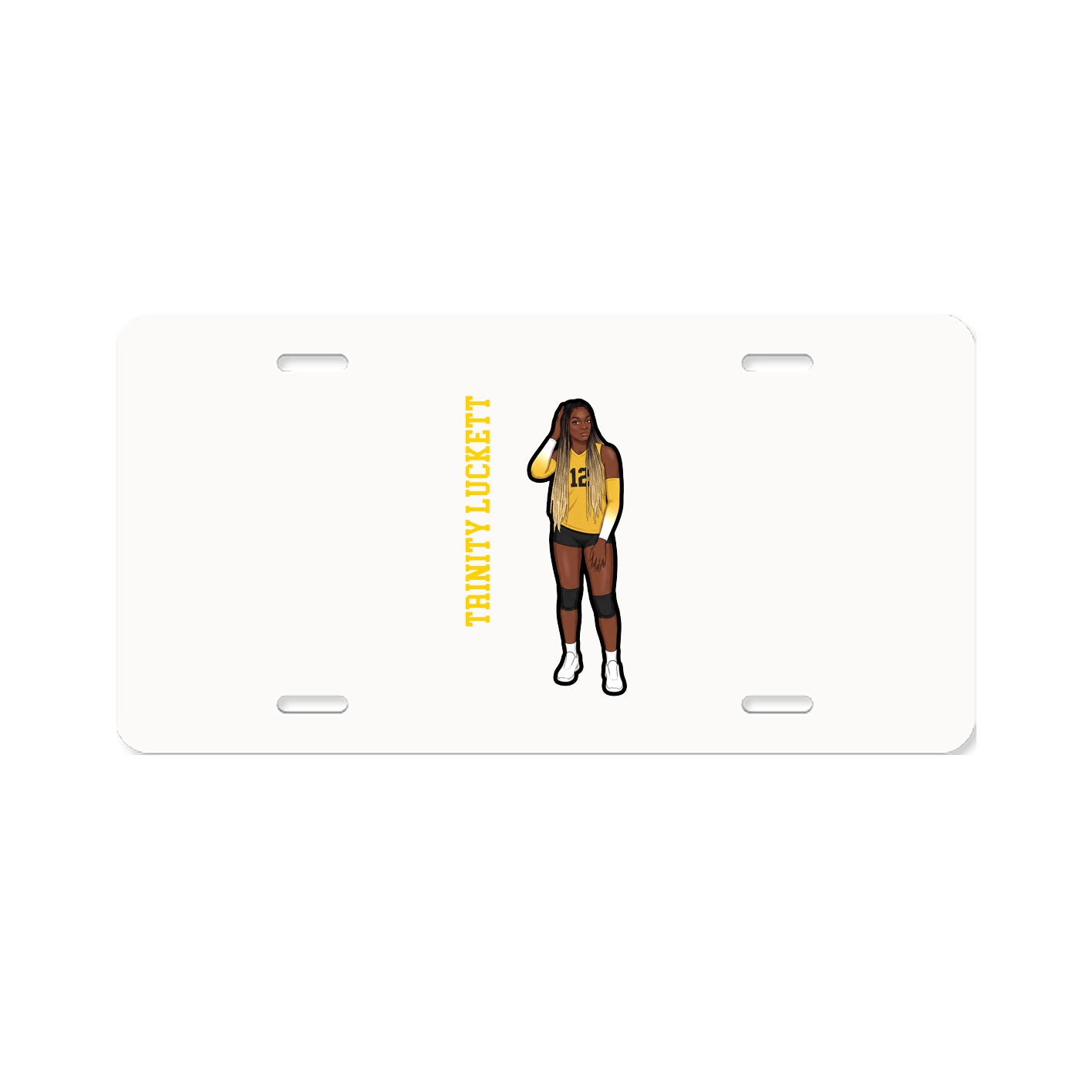 License Plate — Name Vertical in Classic